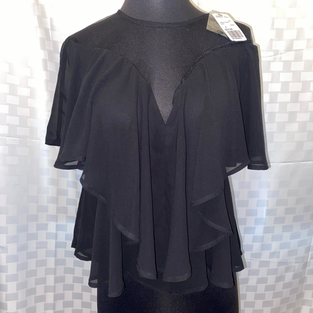 Black Ruffle Top